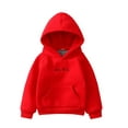 thumbnail image 1 of FRSASU Toddler Kids Boy Girl Hooded Letter Hoodie Sweatshirt Tops Clothes Red 5-6 Years, 1 of 4