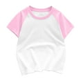 thumbnail image 1 of FRSASU Toddler Kids Comfortable Solid Color Short Sleeve Cotton T-Shirt Top Pink 8 Years, 1 of 3