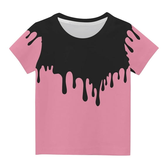 FRSASU Toddler Summer Outfits Clothes ,Boys Girls Easter Shirts Tshirt Short Sleeve Top Funny Graphic Tshirts 3-14 Years Pink 13-14 Years