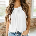 thumbnail image 1 of FRSASU Tops Blouses for Women ,Women'S Summer Solid Color Sleeveness Tops Loose Thank Blouses White 10(XL), 1 of 5