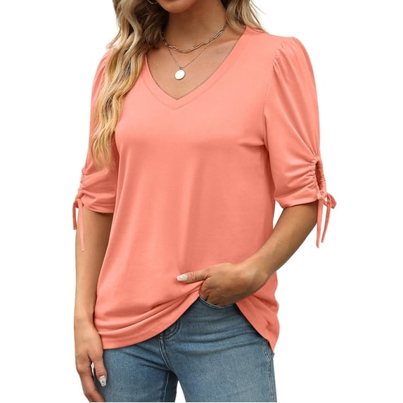FRSASU Tops Blouses for Women Clearance,Women Sleeveless Solid Blouse Pullover Tank Tops Shirt Orange 8(L)