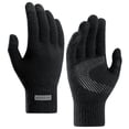 thumbnail image 1 of FRSASU Touch Screen Cable Knit Winter Gloves for Men Ribbed Cuff Warm thermal Texting Gloves for Driving Running Daily Outdoor Black-C, 1 of 2