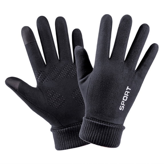FRSASU Touch Screen Cable Knit Winter Gloves for Men Ribbed Cuff Warm thermal Texting Gloves for Driving Running Daily Outdoor