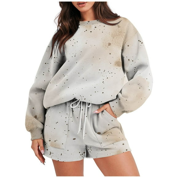 FRSASU Track Suits for Women Set - 2 Piece Outfits Sweatsuit Pockets Hoodies with Pants Fall Jogging Workout Sets for Women Khaki