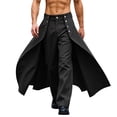 thumbnail image 1 of FRSASU Trendy Patchwork Loose Straight Pants for Men Stylish Solid Color Hight Waist Cool Patchwork Streetwear Trousers Black, 1 of 8