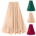 thumbnail image 1 of FRSASU Tulle Skirts for Women Elastic High Waisted A Line Long Layered Mesh Ruffles Tiered Flowy Fairy Skirt White, 1 of 7