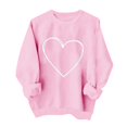 thumbnail image 1 of FRSASU Valentine Sweatshirts for Women Heart & Love Print Tops Crewneck Plus Size Valentines Day Tops Pink, 1 of 6