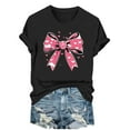 thumbnail image 1 of FRSASU Valentines Shirt for Women Romantic Love Heart Bow T-Shirt Valentine Day Lover Tee Tops Comfy Casual Summer Black, 1 of 6