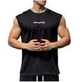 thumbnail image 1 of FRSASU Vintage T Shirts for Men Graphic Y2K Gym Shirts Temperature Variation Letter Sleeveless Loose Cut off Tank Tops Black, 1 of 4