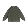 thumbnail image 1 of FRSASU Vintage casual fashion Oversized Crew Neck Sweatshirt for Men Long Sleeve Tshirt Basic Solid Color Tee Shirt Pullover Top Army Green, 1 of 3