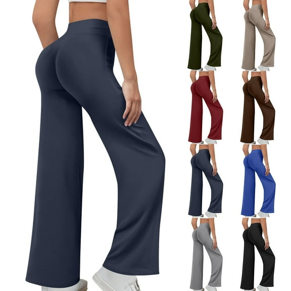FRSASU Wide Leg Pants Woman Solid Color Yoga Pants with Pockets Stretch Hip Lifting Loose Fashion Casual Sweatpants Red