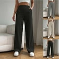 thumbnail image 1 of FRSASU Wide Leg Sweat Pants for Womens Solid High Waisted Baggy Sweatpants Casual Workout Straight Leg Pants White XL(XL), 1 of 4