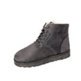 thumbnail image 1 of FRSASU Winter Boots Large Solid Color Women's Cotton Boots Lace Up Short Boots Warm Snow Boots Gray 5.5(36), 1 of 8
