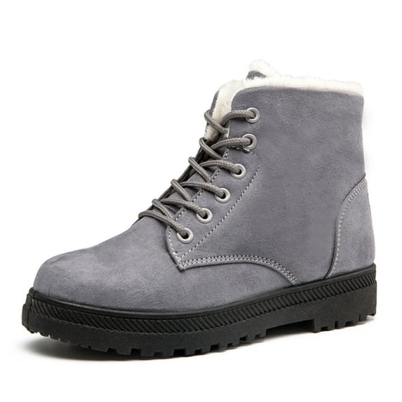 FRSASU Winter Boots Snow Boots Women's Casual Boots Winter Flat with Cotton Short Boots Women's Cotton Shoes Gray 9(41)
