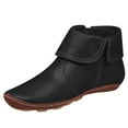 thumbnail image 1 of FRSASU Winter Boots Women's Casual Flat Retro Zipper Boots Side Zipper Round Toe Shoe Boots Black 6.5(38), 1 of 4