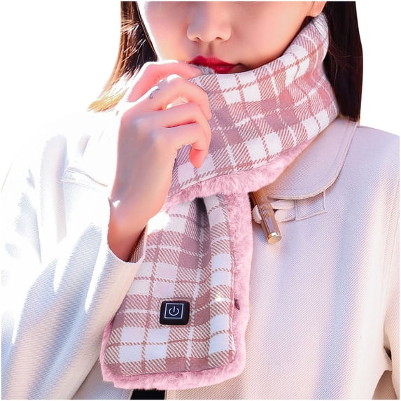 FRSASU Winter Scarf Women Winter Intelligent Electric Scarf Heating Scarf Heated Wrap Protection Pink One Size(One Size)