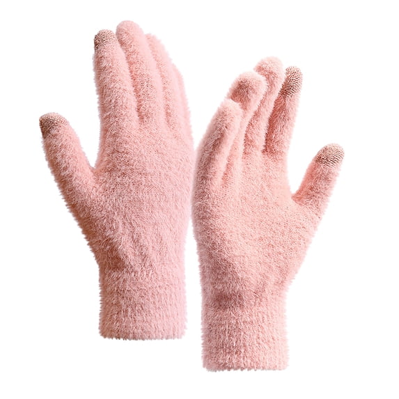 FRSASU Winter Touchscreen Unisex Knit Gloves thermal Soft Winter Warm Gloves Pink