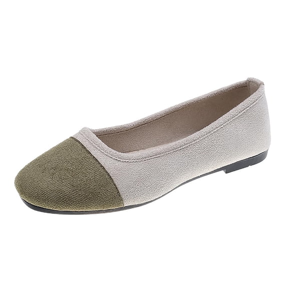 FRSASU Woman's Candy Color Flats Shoes Lace-up Spring Autumn Ladies Shoes for Versatile Wear Army Green