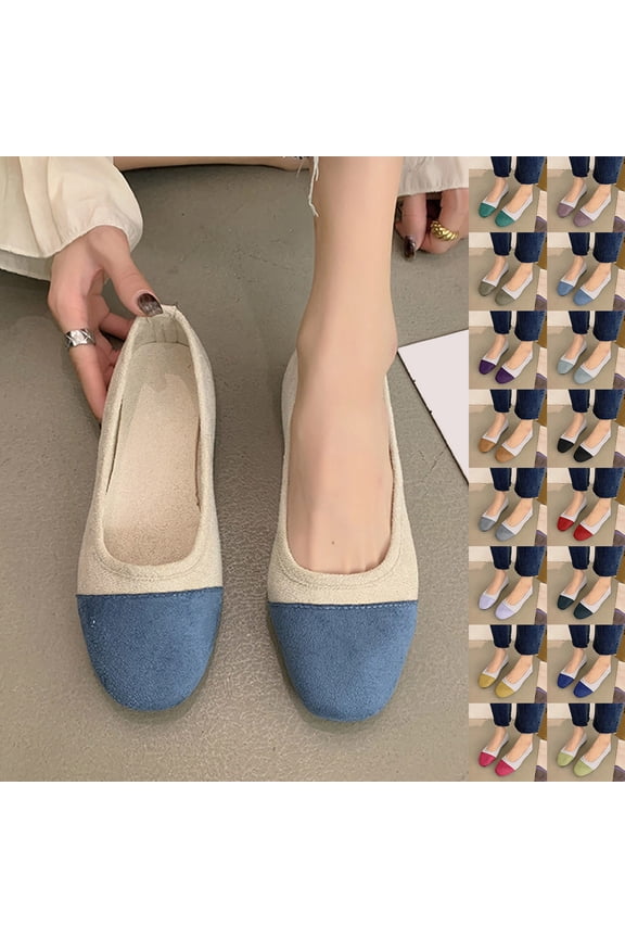 Woman's Candy Color Flats Shoes Lace-up Spring Autumn Ladies Shoes for Versatile Wear Yellow