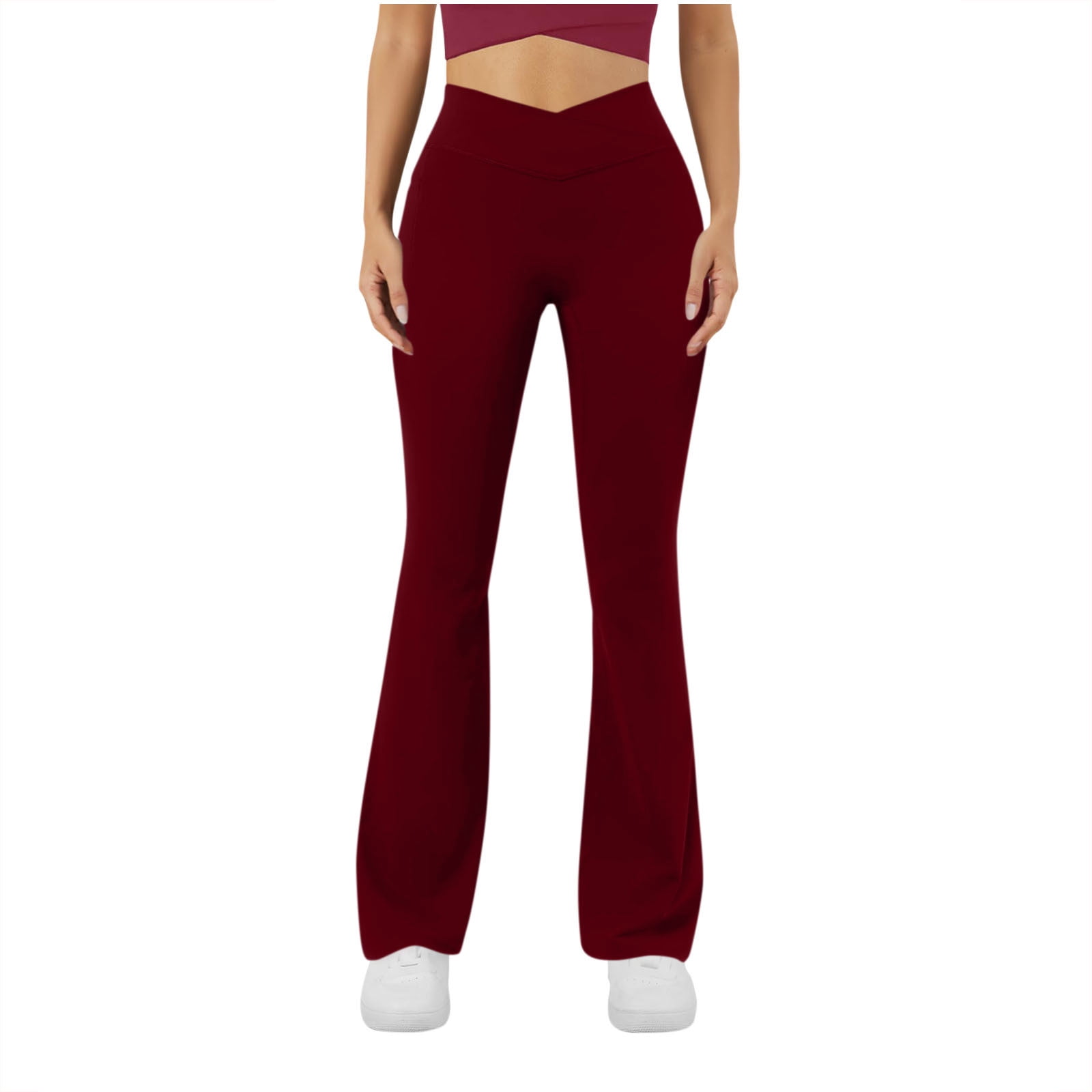 FRSASU Women Bootleg/Wide Legs High Waist Yoga Pants Tummy Control ...