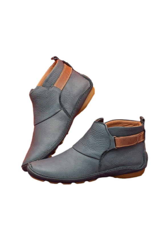 Women Boots ,Autumn Winter Women'S Ankle Boots Round Toe Low Wedge Heel Boots Shoes