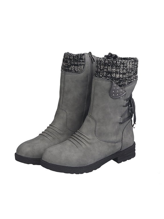Women Boots ,Autumn and Winter Woolen Yarn Snow Boots Back Strap Plus Size Boots Women