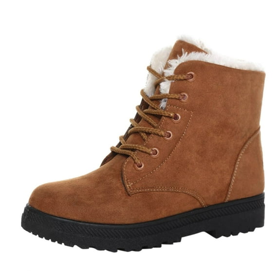 FRSASU Women Boots Clearance,Snow Boots Flat-Heel Autumn and Winter Plus Size Cotton Short Women'S Boots