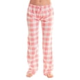 thumbnail image 1 of FRSASU Women Comfy Casual Pajama Plaid Print Drawstring Elastic Waistband Soft Pajama Pants Pink, 1 of 4