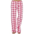 thumbnail image 1 of FRSASU Women Comfy Casual Pajama Plaid Print Drawstring Elastic Waistband Soft Pajama Pants Red, 1 of 4