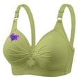thumbnail image 1 of FRSASU Women Deep V Bras No Underwire Wireless Love Print Push Up Bra Seamless Plunge Bralette Comfort Supportive Bra Full Coverage Green M(M), 1 of 4