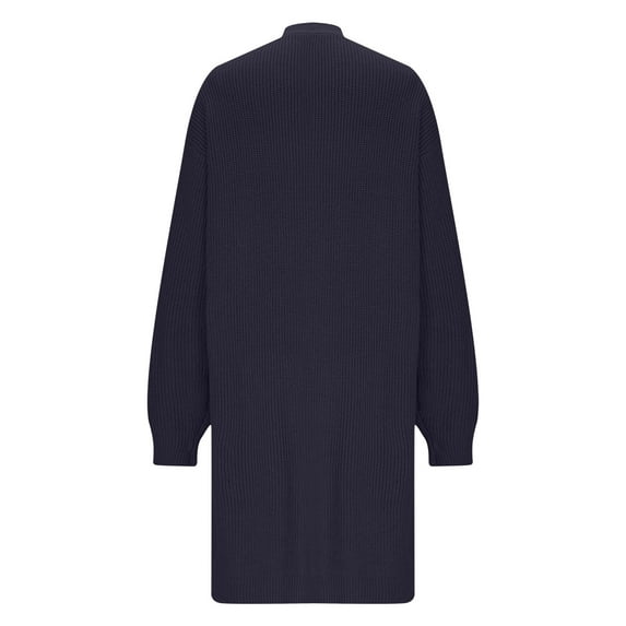 FRSASU Women Fall Outfits Open Front Long Sleeve Hoodless shirt Knit Cardigan Sweaters solid color Outwear Coats Dark Blue
