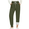 thumbnail image 1 of FRSASU Women Fleece Pants, Soft Sweatpant for Women, Drawstring Straight Leg High Waist Warm Lounge Pant Army Green, 1 of 3