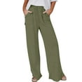 thumbnail image 1 of FRSASU Women Linen Palazzo Pants Summer Boho Wide Leg High Waist Casual Lounge Pant Trousers with Pockets, 1 of 6