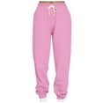 thumbnail image 1 of FRSASU Women Pants Loose Sports Sweatpants Ankle Banded Trousers Gradient Fleece Pants Pink 8(L), 1 of 5