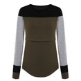 thumbnail image 1 of FRSASU Women Plus Size Clearance,Women Maternity Clothes Long Sleeve Patchwork Breastfeeding Blouse Tops, 1 of 9