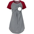 thumbnail image 1 of FRSASU Women Plus Size Clearance,Women'S Maternity Short Sleeve Striped Breastfeeding Sleepwear Dress, 1 of 9