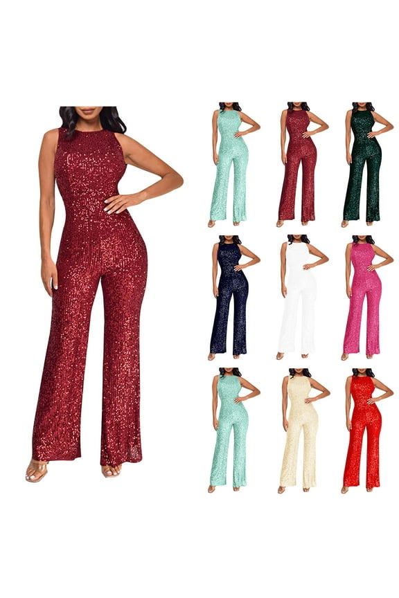 Women Romper Fashion Sequin Jumpsuit off Shoulder Sleeveless Slim Fit Rompers Overalls White