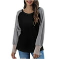 thumbnail image 1 of FRSASU Women'S Clothing ,Long Sleeve Patchwork Ladies Tops Sweatshirts, 1 of 6
