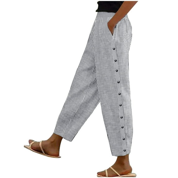 FRSASU Women'S Comfortable Cropped Leisure Time Pants Solid Color Sweatpants Yoga Pants