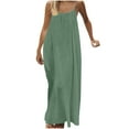 thumbnail image 1 of FRSASU Women's Summer Sleeveless Backless cami Dresses Spaghetti Strap Flowy Dress Long Sundress with Back Tie Green, 1 of 8