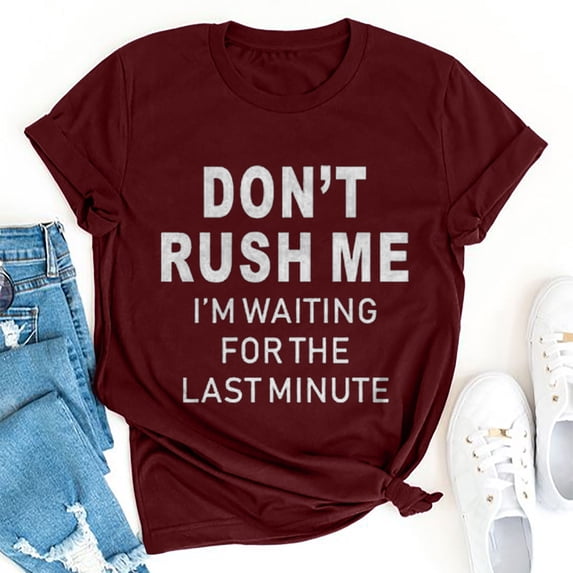 FRSASU Women'S Tops Plus Size Women'S Summer Loose Letter Print Short Sleeve Top T-Shirt
