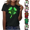 thumbnail image 1 of FRSASU Women St Patricks Mardi Gras Round Neck T Shirts Shamrock Carnival Short Sleeve Tops White, 1 of 5