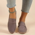 thumbnail image 1 of FRSASU Women retro suede flat heel shallow mouth Loafers Comfortable Shoes Casual Slip on Flats for Walking Driving Business Gray, 1 of 6