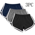 thumbnail image 1 of FRSASU Women's 3 Pack Athletic Shorts Comfy Multi Color Yoga Lounge Activewear Fitness Shorts Casual Workout Gym Sports Short Black-I, 1 of 7