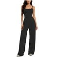 thumbnail image 1 of FRSASU Women's Backless Sleeveless Jumpsuits Wide Leg One Piece Sleeveless Rompers Spaghetti Strap Unitard Overalls Black, 1 of 5