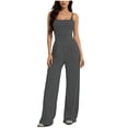 thumbnail image 1 of FRSASU Women's Backless Sleeveless Jumpsuits Wide Leg One Piece Sleeveless Rompers Spaghetti Strap Unitard Overalls Dark Gray, 1 of 5