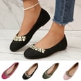 thumbnail image 1 of FRSASU Women's Ballet Flats Foldable Casual Sparkly Rhinestone Wedding Ballerina Shoes Comfort Slip on Walking Flat Shoes Red, 1 of 8