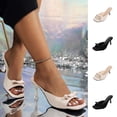 thumbnail image 1 of FRSASU Women's Bow Kitten Heel Mule Sandals Fashion Square Open Toe Non-slip formal High Heel Sandals for Party, Evening White, 1 of 9