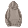 thumbnail image 1 of FRSASU Women's Casual Hoodies Long Sleeved Hooded Sweatshirts Round Neck Pocket Pullover Tops Fall Fashion Outfits Beige, 1 of 8