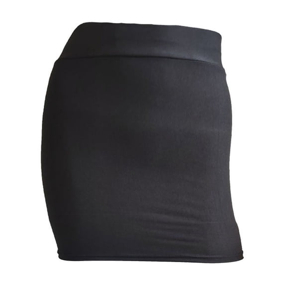 FRSASU Women's Casual Stretchy Bodycon Mini Skirts Slim Fit High Waist Above Knee Basic Pencil Short Black